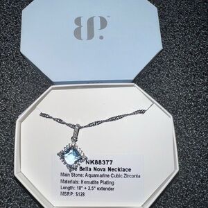 The Bella Nova Necklace Ring Bomb Party Hematite Plating Aquamarine